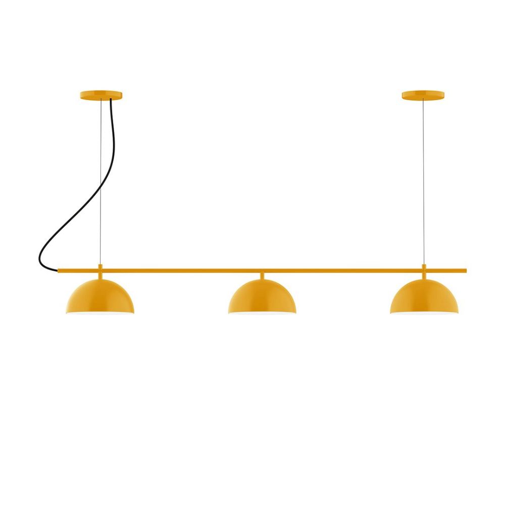 Montclair Lightworks CHA431-21 3-Light Linear Axis Chandelier Bright Yellow Finish